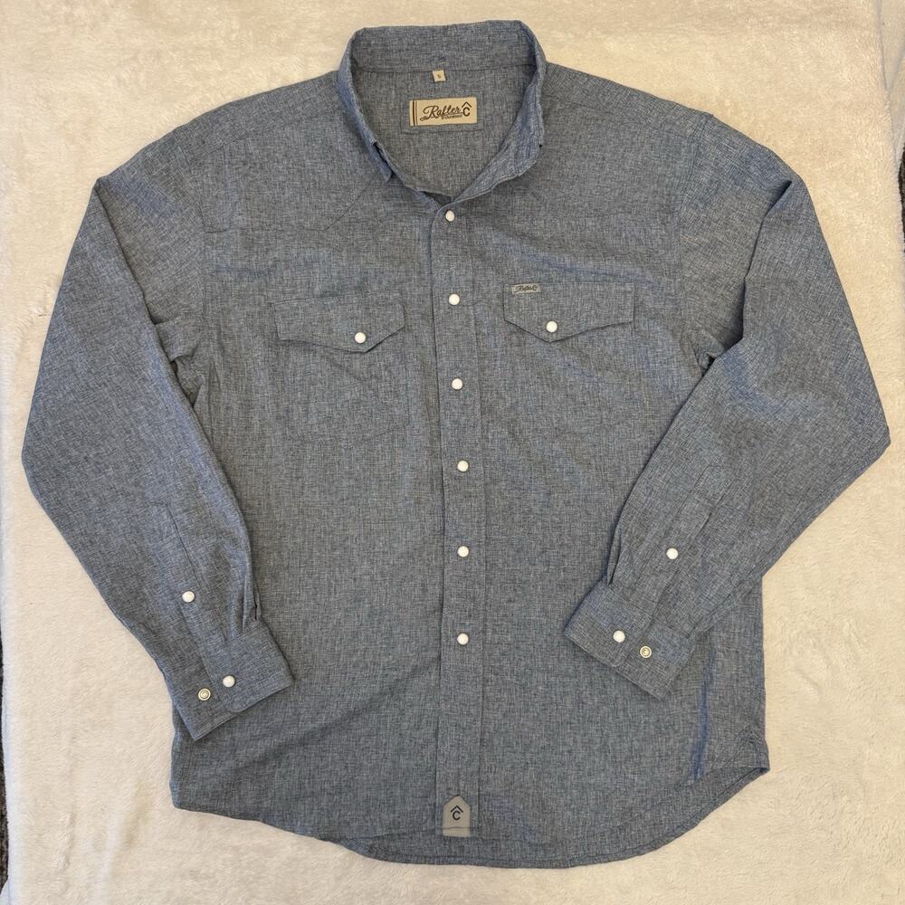 Rafter C Cowboy Collection blue chambray long-sleeve western shirt